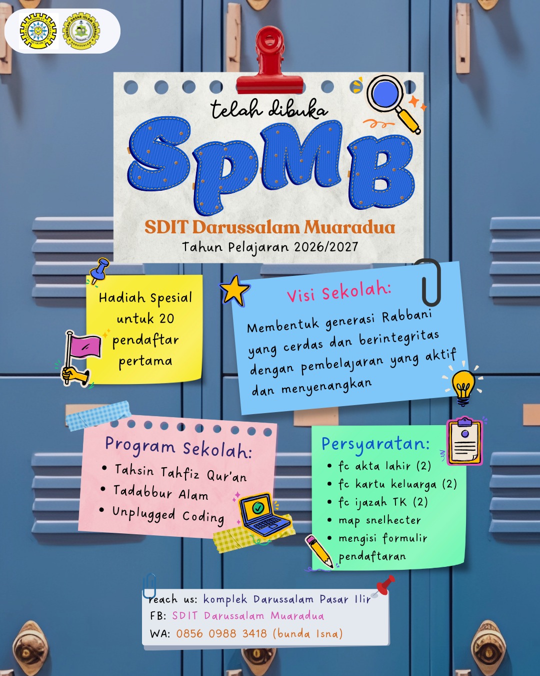 Kabar Gembira bagi Wali Murid Muaradua! SDIT Darussalam Muaradua Resmi Buka Pendaftaran Siswa Baru Tahun Ajaran 2026/2027